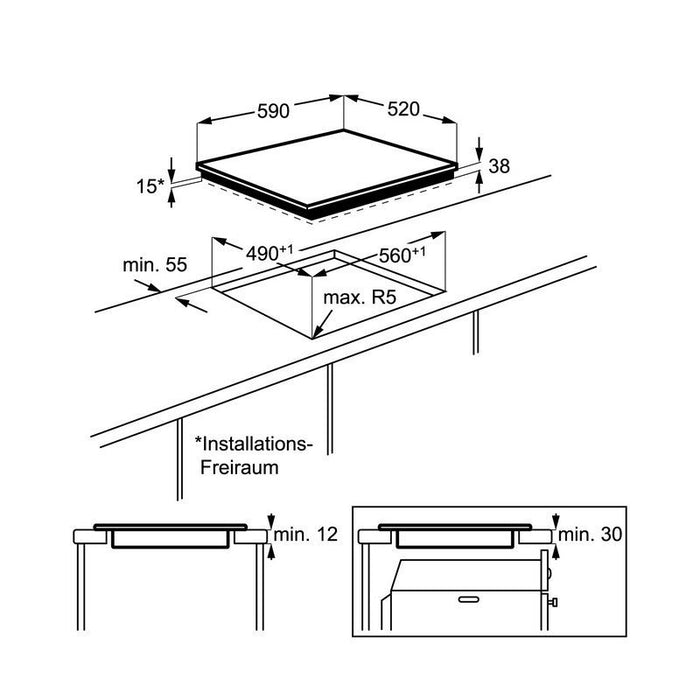 Built-in hob Electrolux EHF6241FOK
