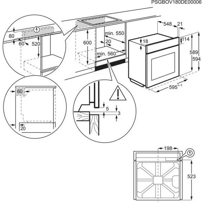 Built-in oven Electrolux EOC8P39WZ, 72, A+, Pyrolysis, Sensor