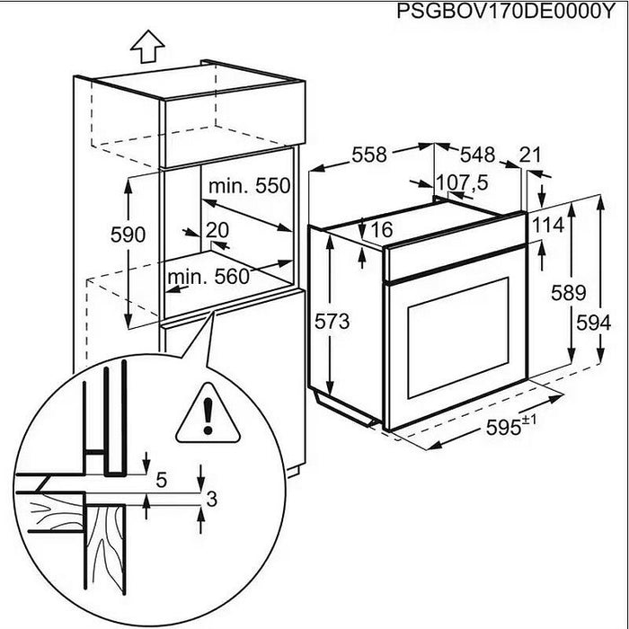 Built-in oven Electrolux EOD6P77WX, 72, Push buttons, A+, Pyrolysis