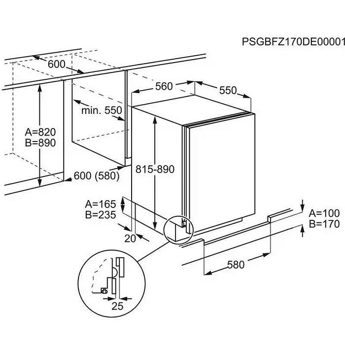 Built-in refrigerator ELECTROLUX LXB2AE82S