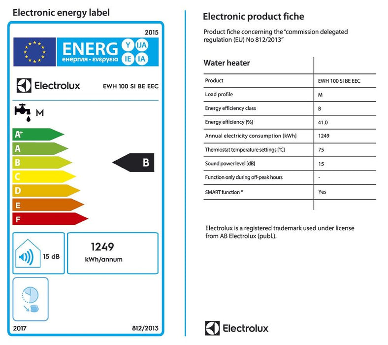 Boiler ELECTROLUX EWH 100 SI BE- 2000 W, 80 liters