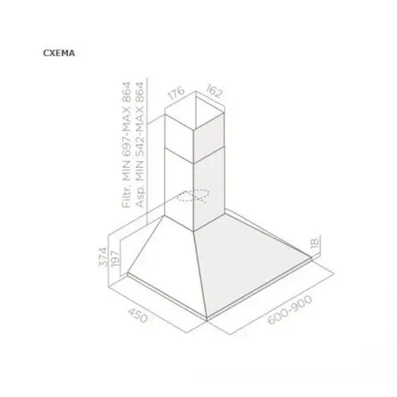 ELICA Berlin AN 60 hood - Стандартни абсорбатори<<<Абсорбатори<<<Едра бяла техника<<<TechnoMix&&&Абсорбатори за стенен