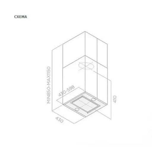 ELICA Kuadra Island 60 hood - Стандартни абсорбатори<<<Абсорбатори<<<Едра бяла техника<<<TechnoMix