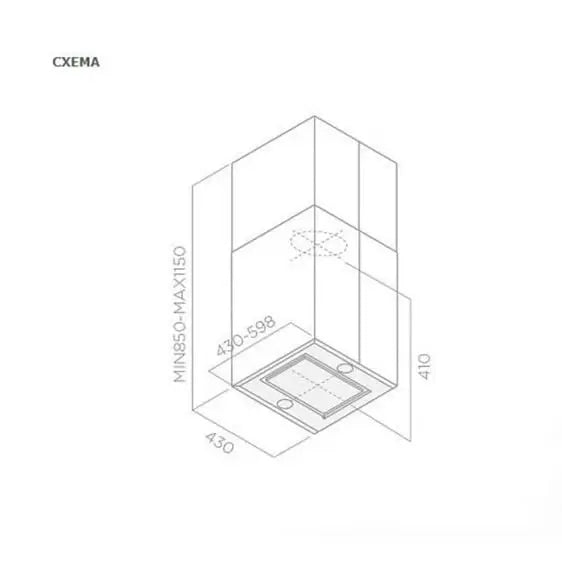 ELICA Kuadra Island 60 hood - Стандартни абсорбатори<<<Абсорбатори<<<Едра бяла техника<<<TechnoMix