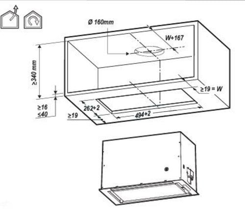 Built-in hood ELICA Lane IX 52