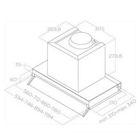 Built-in hood ELICA Boxin Lux BL MAT 60