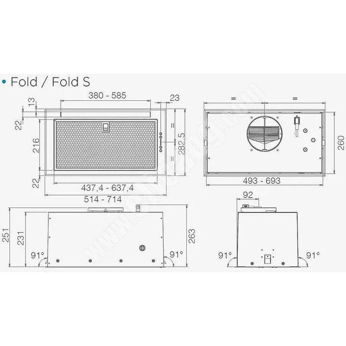 Built-in hood ELICA Fold BL MAT 52
