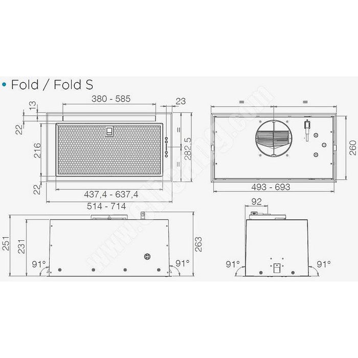 Built-in hood ELICA Fold S IX 52