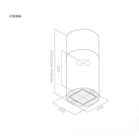 ELICA Tube Pro Island Hood WH MAT
