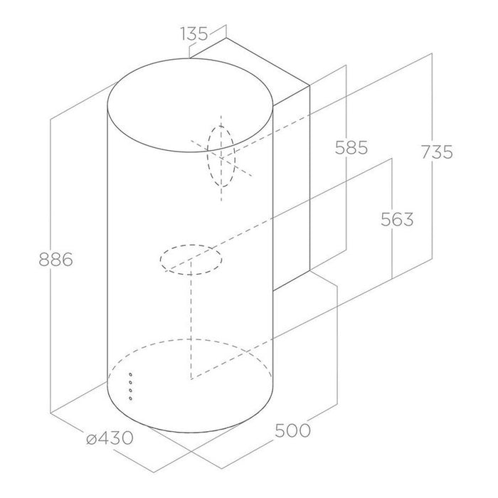 Built-in absorber Elica TUBE PRO MAT BL/A/43