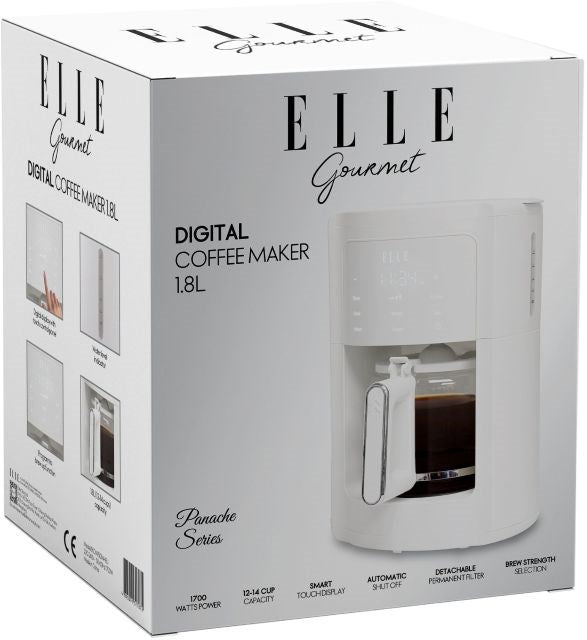 ELLE 1.8L white filter coffee maker