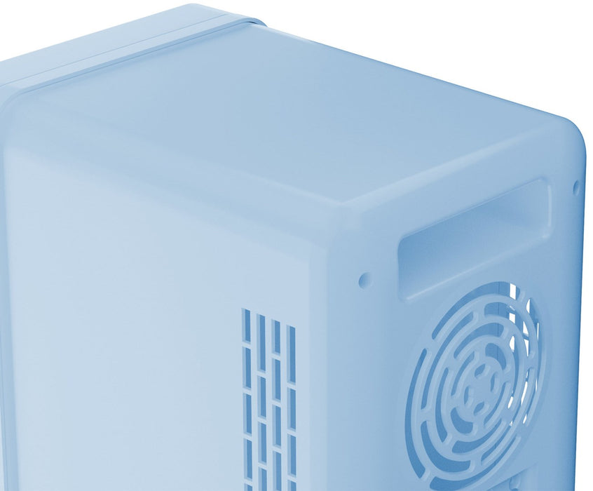 ELLE 4L mini fridge with LED make-up mirror, blue