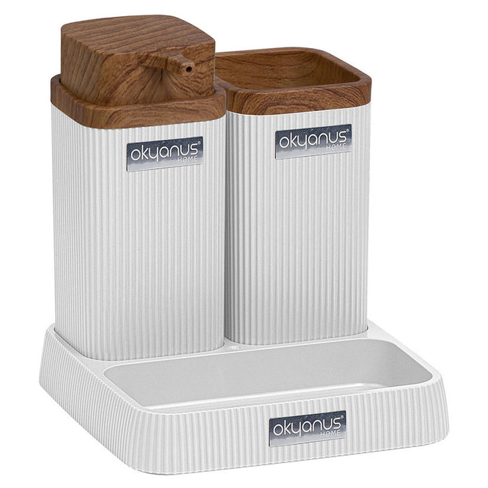 SOAP DISPENSER BRUSH HOLDER WHITE EMIR