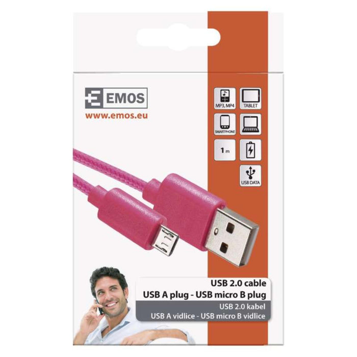 MICRO USB CABLE 2.0,1M PINK