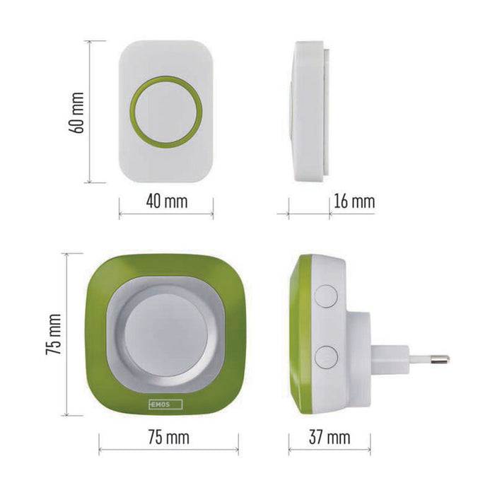 WIRELESS DOORBELL GREEN EMOS P5733G