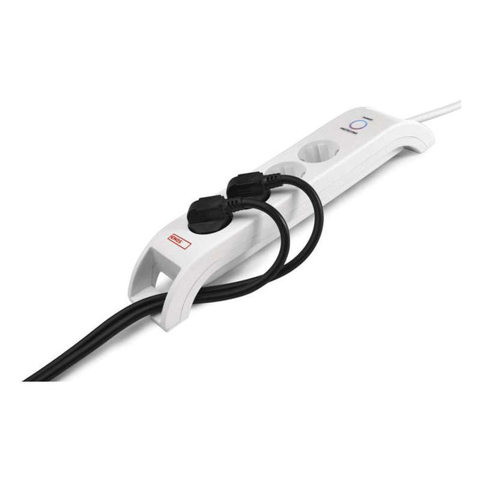 POWER SUPPLY 4 SOCKETS WITH PROTECTION 2M WHITE EMOS