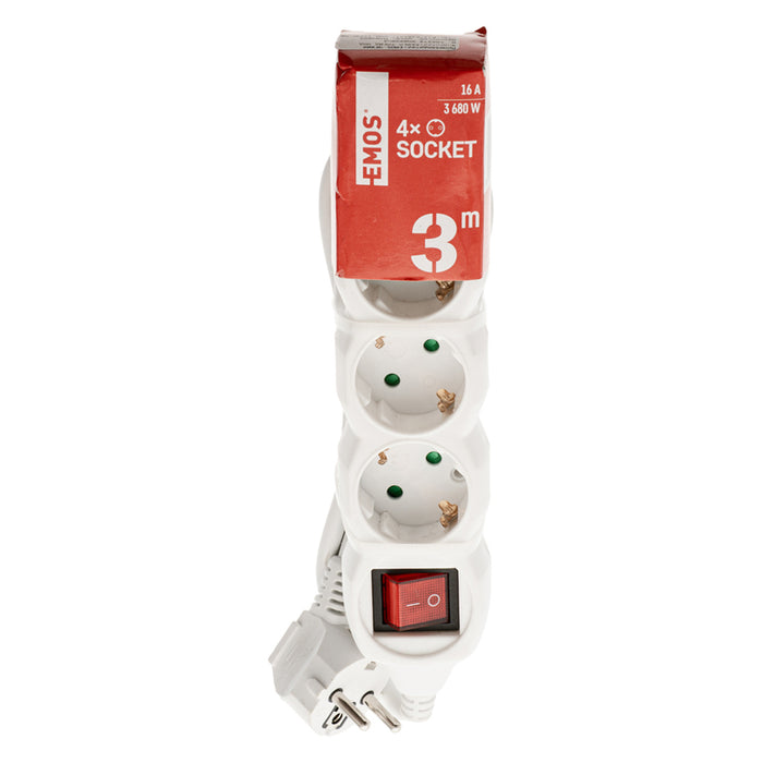 EMOS 16A 4 GN.3M/SWITCH 4242 WHITE