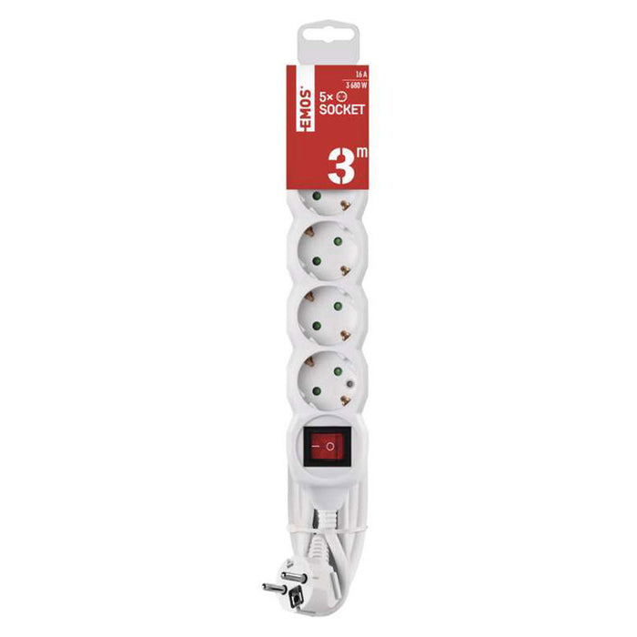 DISCONNECTOR 3M 5 SOCKETS EMOS AND KEY 16A
