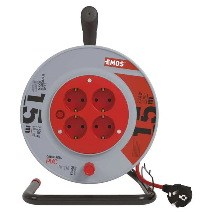 REEL EXTENSION 15M - G3X1.0MM2 - 4 SOCKETS EMOS