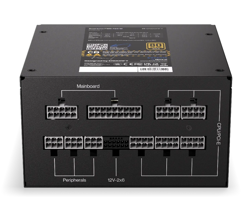 Power supply unit Endorfy Supremo FM6 750W 80+ Gold, PCIe 5.1 - Fully Modular