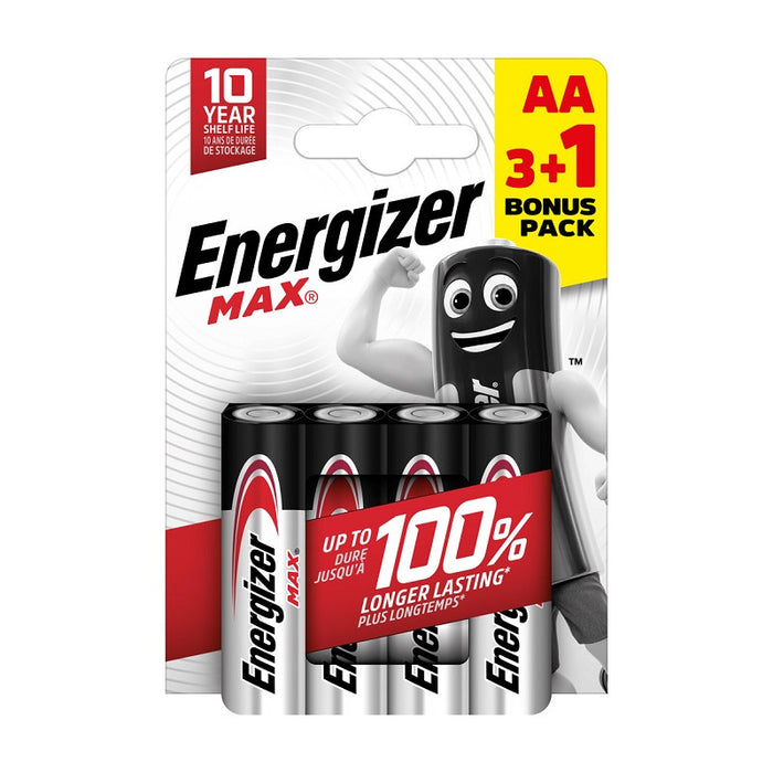 ALKALINE BATTERIES ENR MAX ALK AA 3+1 CHP4 ENERGIZER