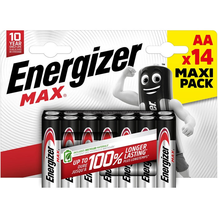 MAX PACK 14 pcs. ALKALINE BATTERIES ENR MAX ALK AA CHP14 ENERGIZER