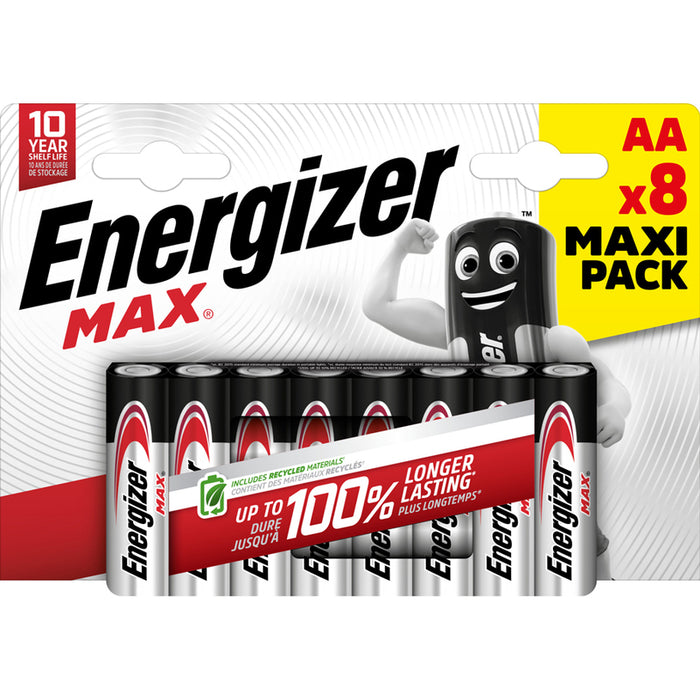 BATTERY MAX AA 1.5V 8 NUMBERS ENERGIZER MAX