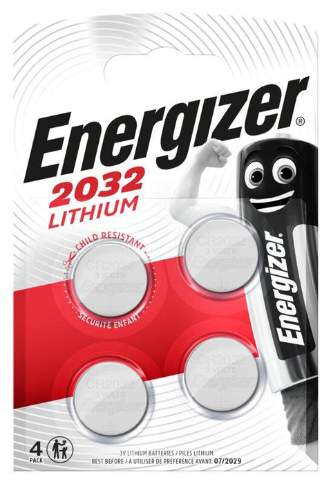 Button battery lithium ENERGIZER CR2032. 3V, 4pk blister