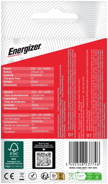 ENERGIZER 20V 2A BATTERY