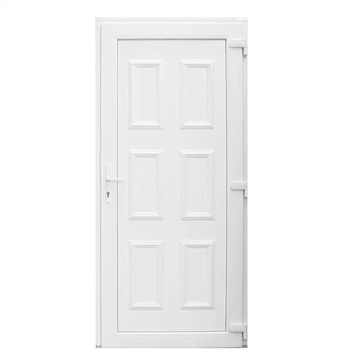 ENTRANCE DOOR PVC WITH DECORATIVE PANEL PROFILINK WHITE 90X200 CM RIGHT - Врати<<<Врати и обков<<<Строителни