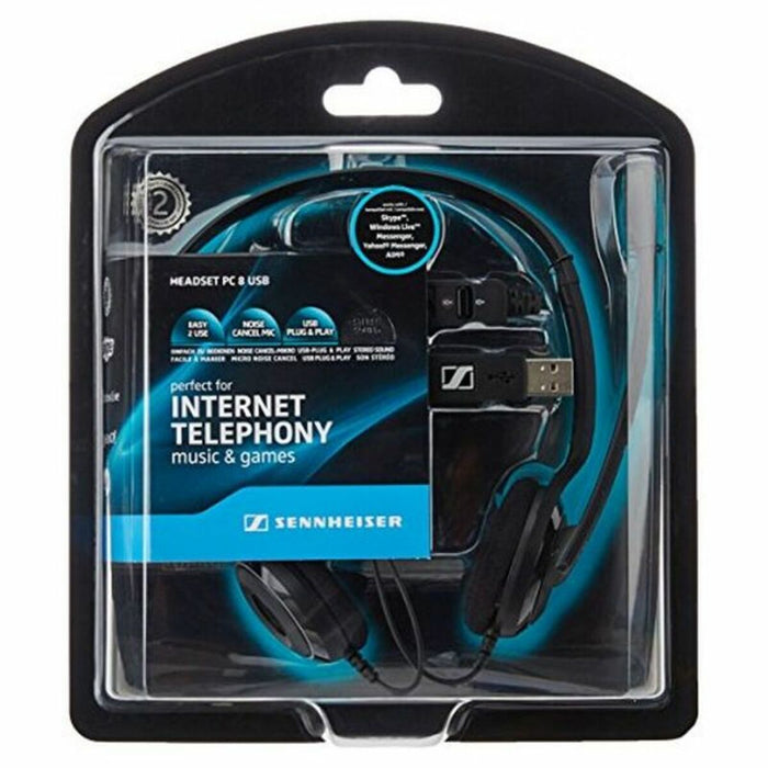 Headphones with Microphone Epos PC8 Black