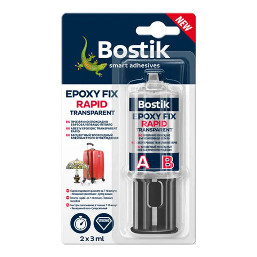 EPOXY ADHESIVE 2K EPOXY FIX RAPID TRANSPARENT 2X3 ML BOSTIK - Лепила<<<Лепила и ленти<<<Бои и