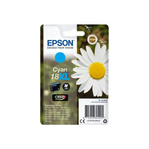 EPSON 1LB 18XL ink cartridge cyan high capacity 6.6ml 450 pages 1-pack RF-AM blister w/s - Мастила и Мастилени