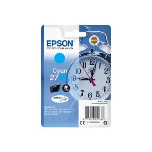 EPSON 1LB 27XL ink cartridge cyan high capacity 10.4ml 1.100 pages 1-pack blister without alarm - DURABrite ultra ink