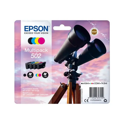 EPSON 1LB Multipack 4-colours 502 Ink SEC w/s - Мастила и Мастилени глави<<<Консумативи - Мастила<<<Печат Сканиране и