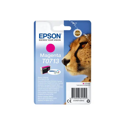 EPSON 1LB T0713 ink cartridge magenta standard capacity 5.5ml 1-pack RF-AM blister w/s - Мастила и Мастилени