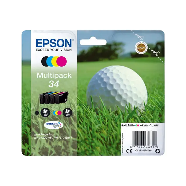 EPSON 2LB Multipack 4-colours 34 Ink DURABrite Ultra BCMY - Мастила и Мастилени глави<<<Консумативи - Мастила<<<Печат