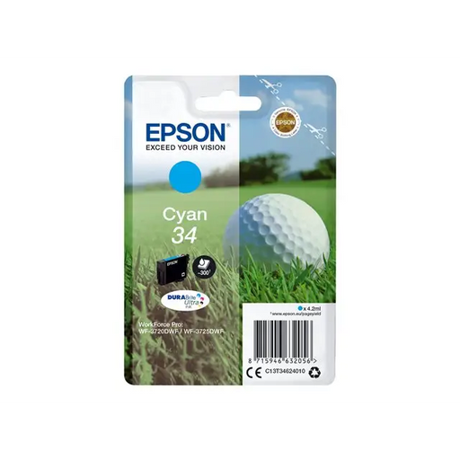 EPSON 2LB Singlepack Cyan 34 - DURABrite Ultra Ink - Мастила и Мастилени глави<<<Консумативи - Мастила<<<Печат