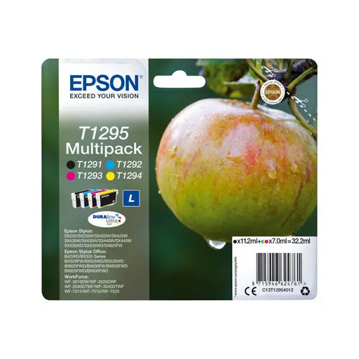 EPSON 2LB T1295 ink cartridge black and tri-colour high capacity 11.2ml- 3 x 7ml 4-pack RF-AM blister w/s - Мастила и