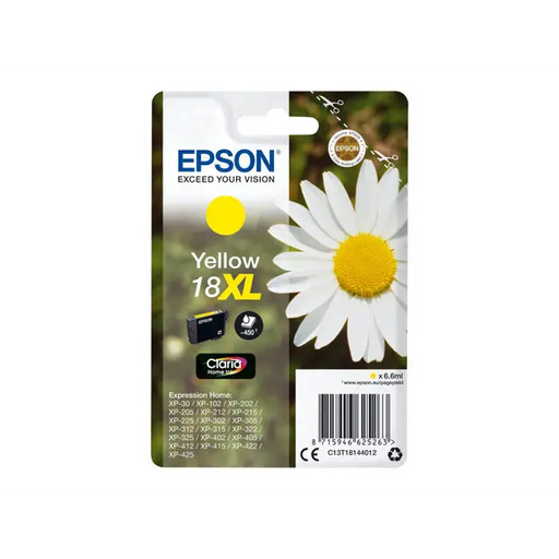 EPSON 3LB 18XL ink cartridge yellow high capacity 6.6ml 450 pages 1-pack blister without alarm - Мастила и Мастилени