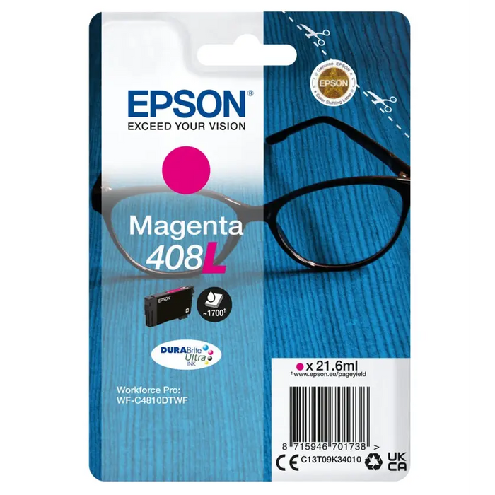 Epson 408L Spectacles DURABrite Ultra Single Magenta Ink - Консумативи за мастилoструйни принтери<<<EPSON