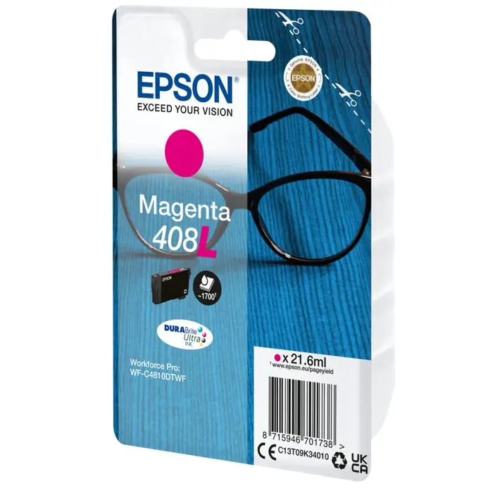 Epson 408L Spectacles DURABrite Ultra Single Magenta Ink - Консумативи за мастилoструйни принтери<<<EPSON