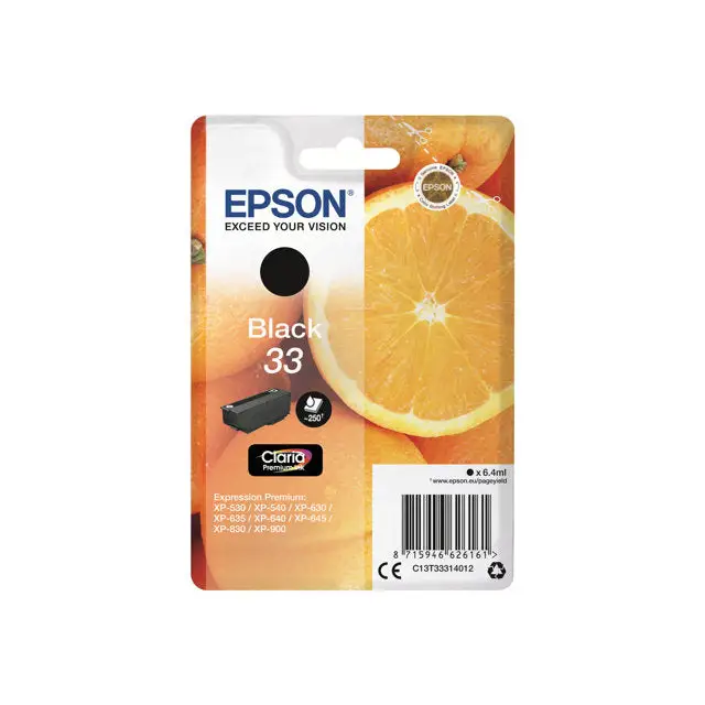 EPSON 4LB Singlepack Black 33 Claria Premium Ink - Мастила и Мастилени глави<<<Консумативи - Мастила<<<Печат Сканиране