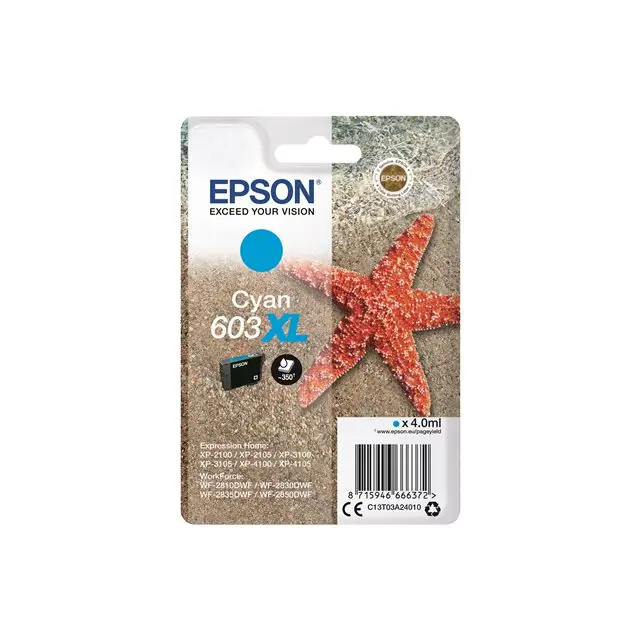 EPSON 4LB Singlepack Cyan 603XL Ink w/s - Мастила и Мастилени глави<<<Консумативи - Мастила<<<Печат Сканиране и