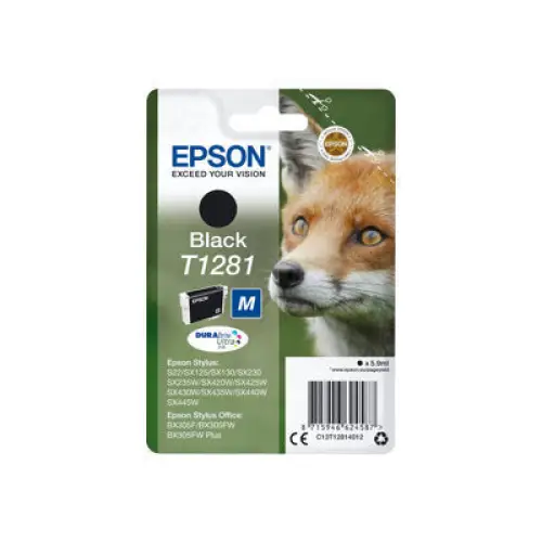 EPSON 6LB T1281 ink cartridge black standard capacity 5.9ml 1-pack RF-AM blister w/s - Мастила и Мастилени