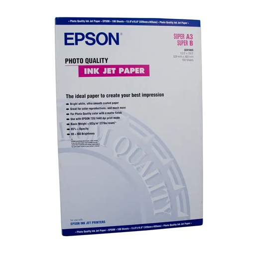 EPSON Photo Quality Ink Jet Paper Matte coated bright white 329 x 483 mm 105g/m2 100 sheet paper - Офис и Фото