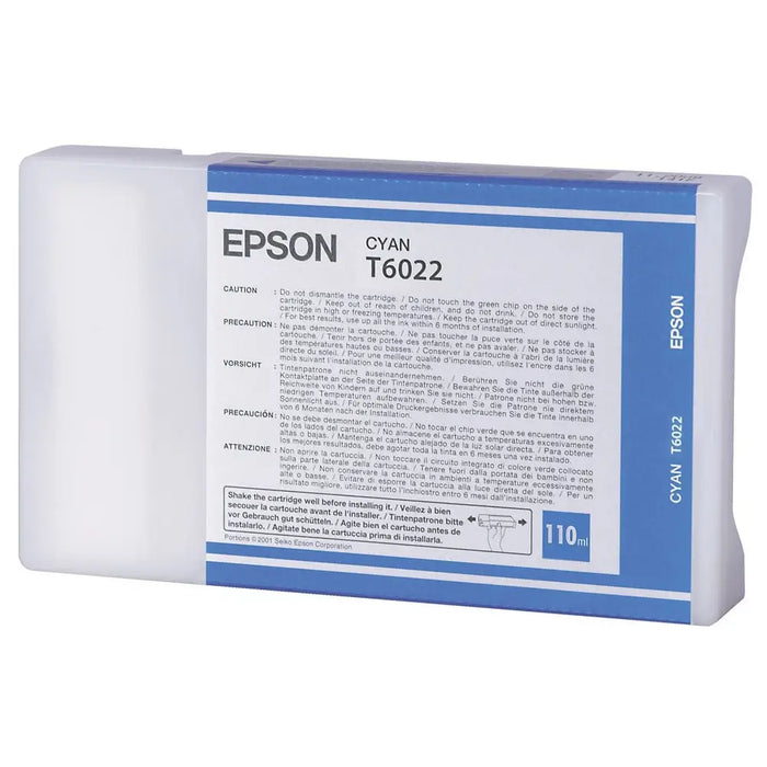 EPSON T6022 ink cartridge cyan standard capacity 110ml 1-pack - LFP мастила и LFP мастилени глави<<<Консумативи - голям