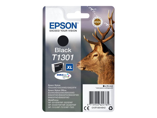 EPSON 6LB T1301 ink cartridge black extra high capacity 25.4ml 1-pack blister without alarm - DURABrite Ultra Ink