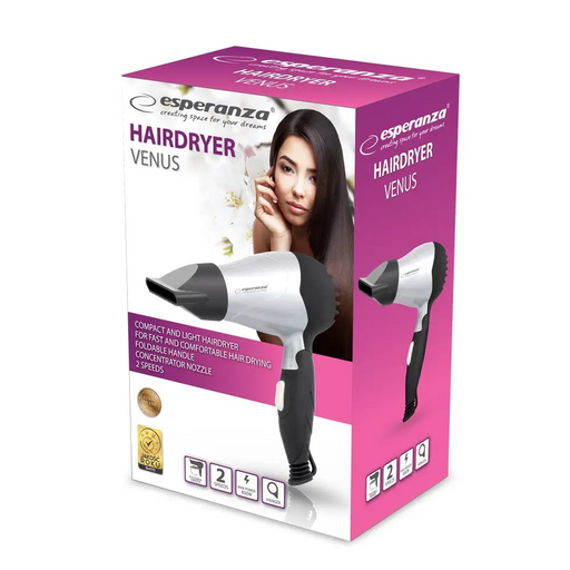 Esperanza EBH002S Hair dryer Silver / Black 850 W - HairdryersAGD-SUS<<<Home Appliance - ProductsAGD<<<ActionPL