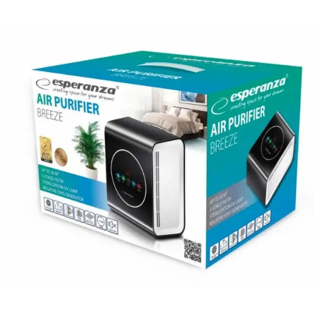 Esperanza EHP001 air purifier 45 dB Black White - Air purifiersAGD-OCZ<<<Home Appliance - ProductsAGD<<<ActionPL